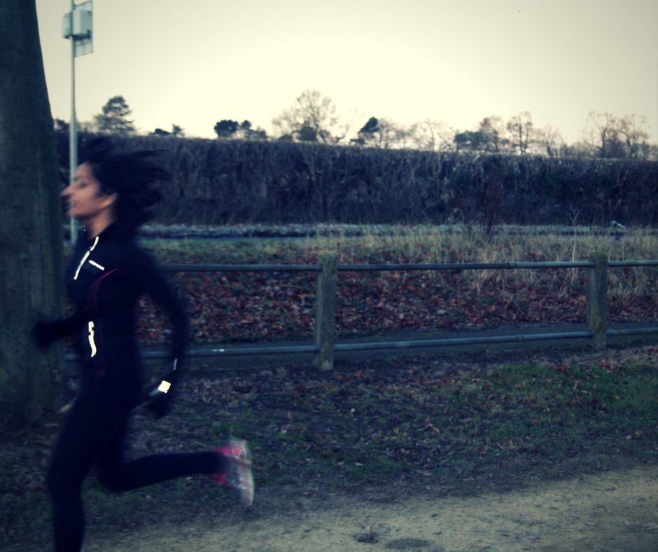 female trainer running